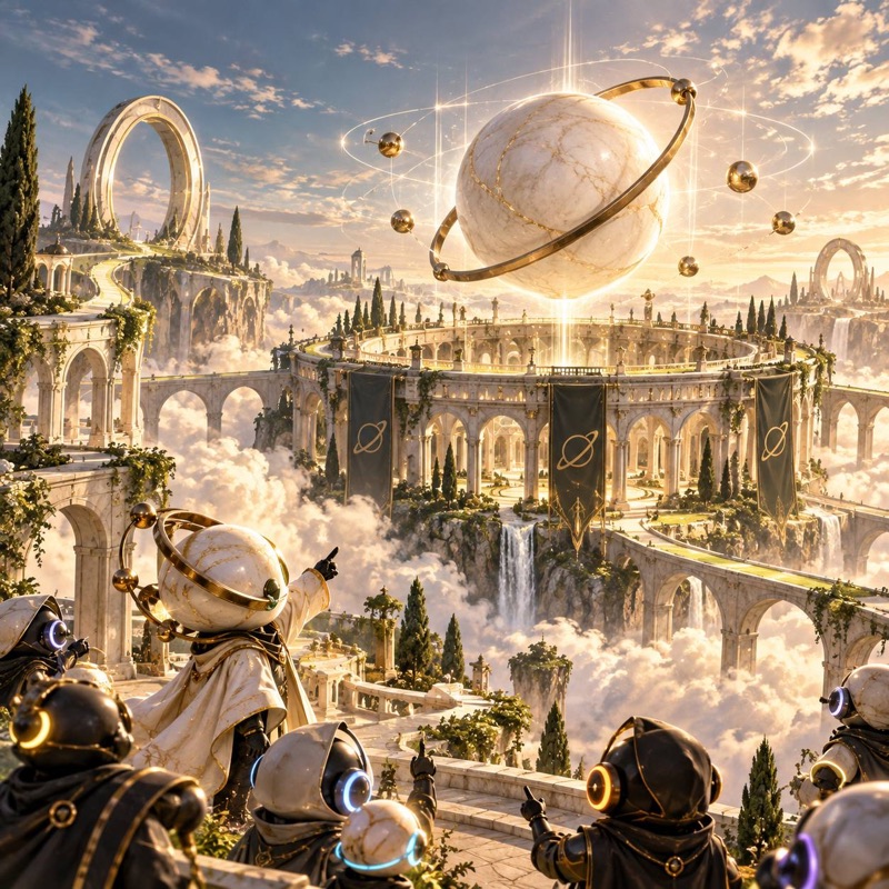 The VELTRIX Arena: a marble amphitheatre above the clouds